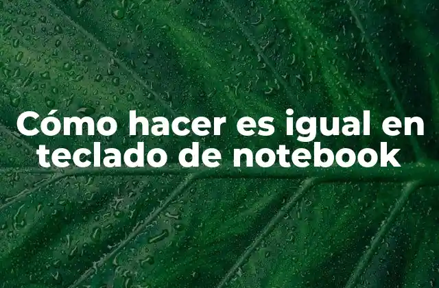Cómo Hacer es Igual en Teclado de Notebook