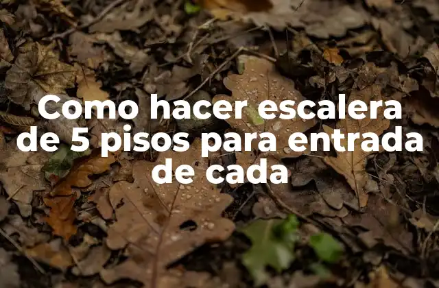 Como Hacer Escalera de 5 Pisos para Entrada de Cada