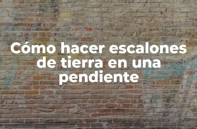 Cómo Hacer Escalones de Tierra en una Pendiente
