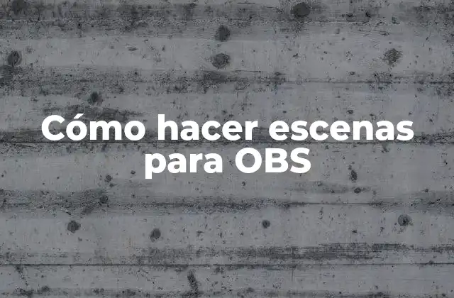 Cómo Hacer Escenas para Obs