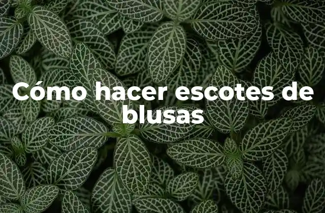 Cómo Hacer Escotes de Blusas