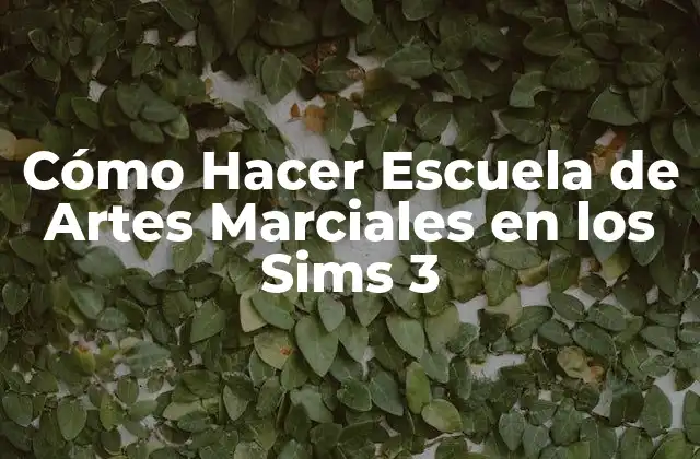 Cómo Hacer Escuela de Artes Marciales en los Sims 3