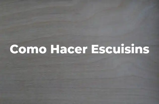 Como Hacer Escuisins 2 ¿Qué son los Escuisins?