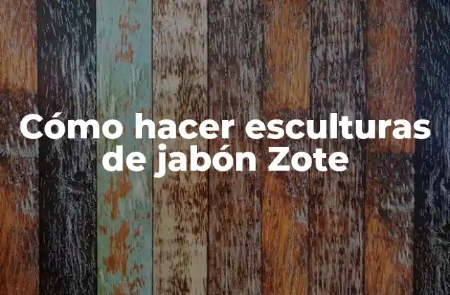 Cómo Hacer Esculturas de Jabón Zote