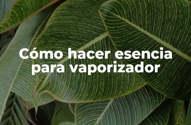 Cómo Hacer Esencia para Vaporizador