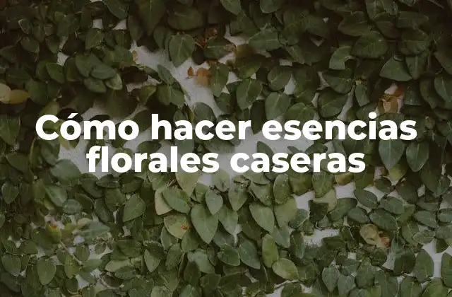 Cómo Hacer Esencias Florales Caseras
