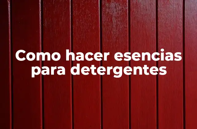 Como Hacer Esencias para Detergentes
