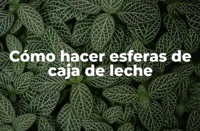 Cómo hacer esferas de caja de leche