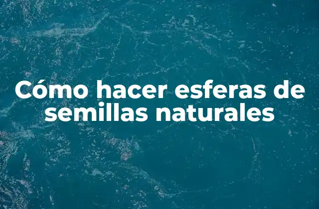 Cómo hacer esferas de semillas naturales