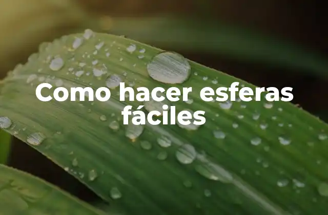 Como Hacer Esferas Fáciles