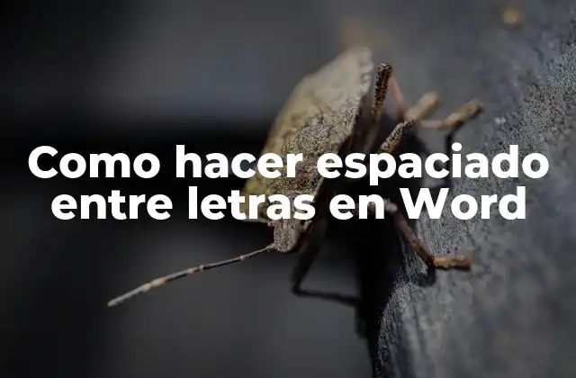 Como Hacer Espaciado entre Letras en Word