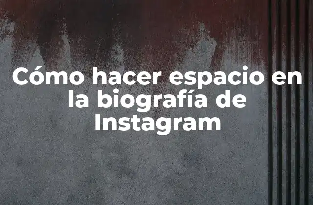 Cómo Hacer Espacio en la Biografía de Instagram 2 Cómo hacer espacio en la biografía de Instagram
