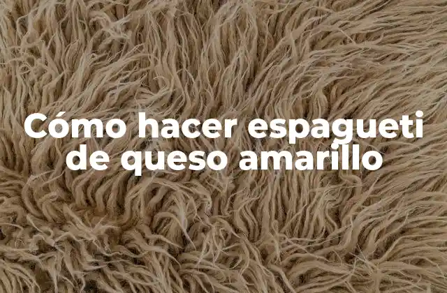 Cómo Hacer Espagueti de Queso Amarillo