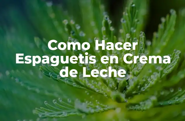 Como Hacer Espaguetis en Crema de Leche