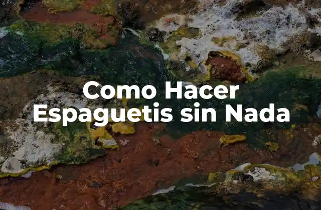 Como Hacer Espaguetis sin Nada
