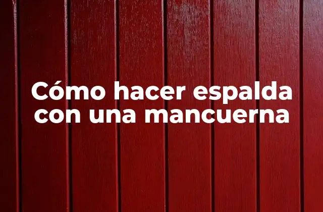 Cómo Hacer Espalda con una Mancuerna