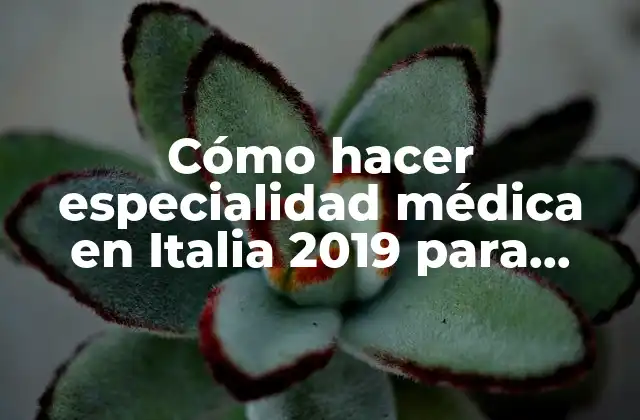 Cómo Hacer Especialidad Médica en Italia 2019 para Médicos Latinos
