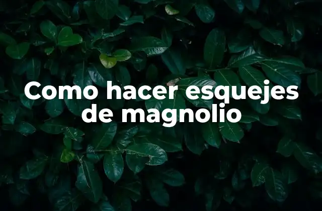 Como Hacer Esquejes de Magnolio