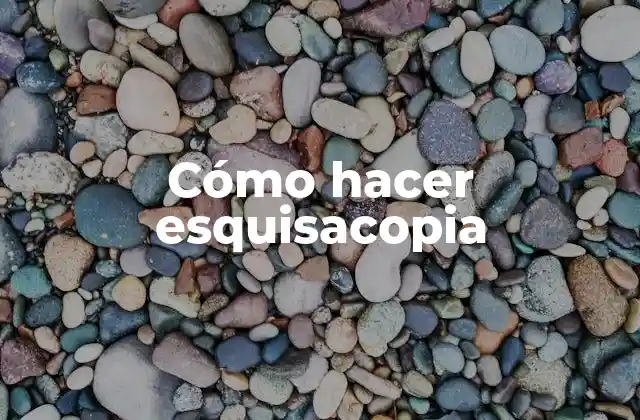 Cómo Hacer Esquisacopia