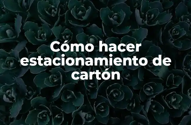 Cómo Hacer Estacionamiento de Cartón