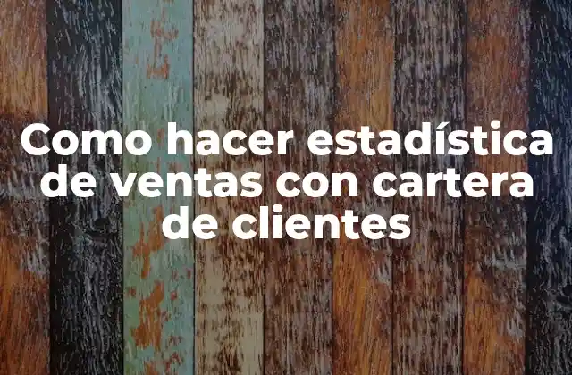 Como Hacer Estadística de Ventas con Cartera de Clientes