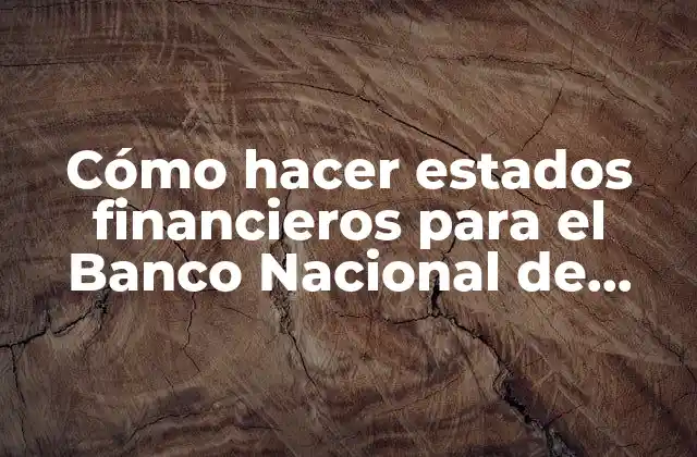 Cómo Hacer Estados Financieros para el Banco Nacional de Panamá