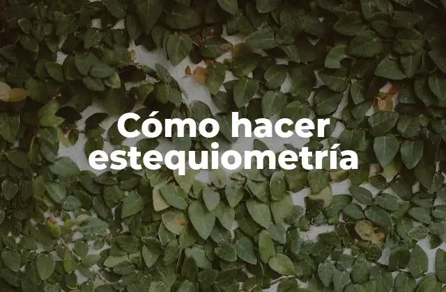 Cómo Hacer Estequiometría