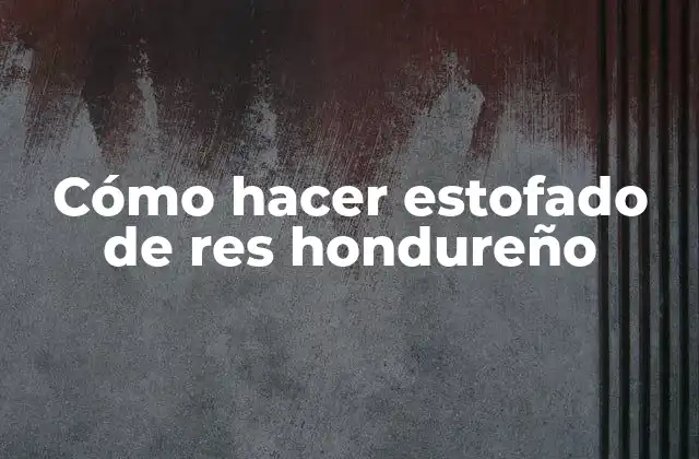 Cómo Hacer Estofado de Res Hondureño