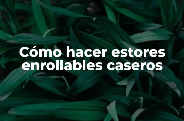Cómo Hacer Estores Enrollables Caseros