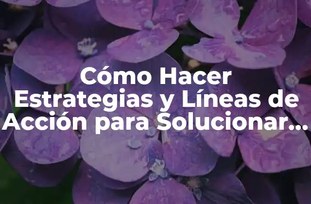 Cómo Hacer Estrategias y Líneas de Acción para Solucionar Problemas