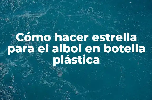 Cómo Hacer Estrella para el Albol en Botella Plástica 2 ¿Qué es una estrella de albólica?