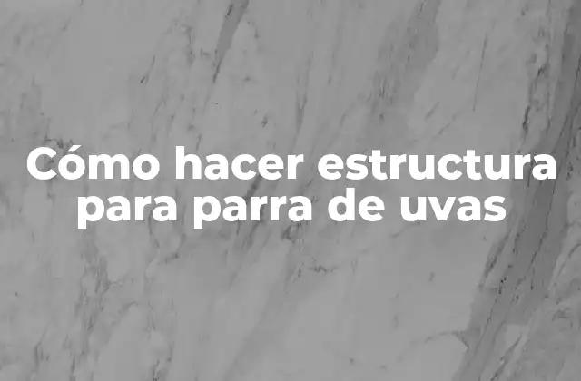 Cómo Hacer Estructura para Parra de Uvas