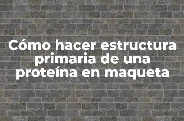 Cómo Hacer Estructura Primaria de una Proteína en Maqueta