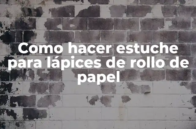 Como Hacer Estuche para Lápices de Rollo de Papel