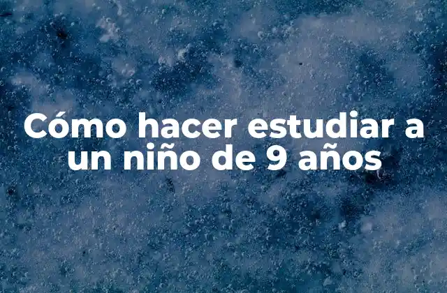 Cómo Hacer Estudiar a un Niño de 9 Años