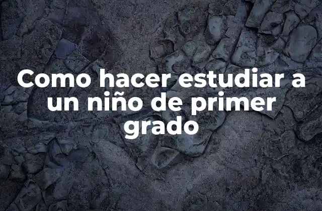 Como Hacer Estudiar a un Niño de Primer Grado