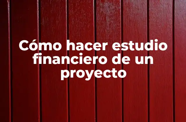 Cómo Hacer Estudio Financiero de un Proyecto