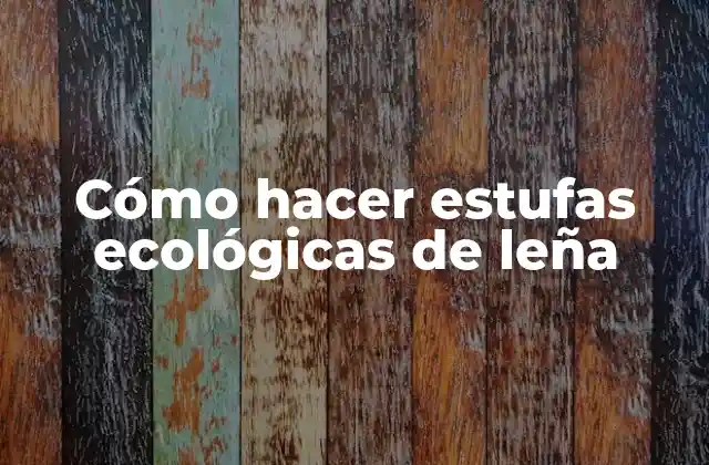 Cómo Hacer Estufas Ecológicas de Leña
