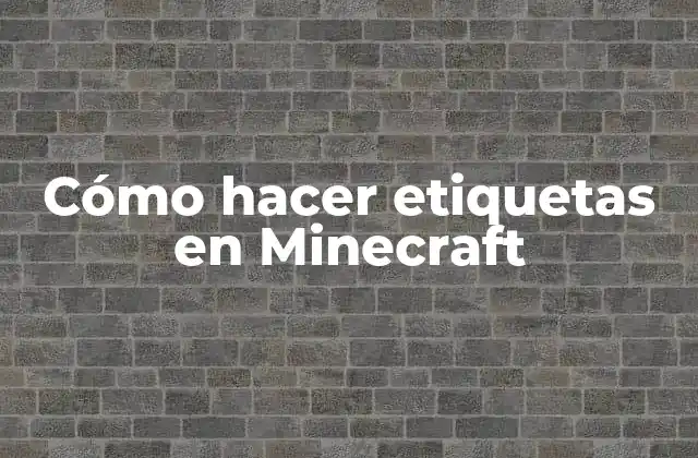 Cómo Hacer Etiquetas en Minecraft