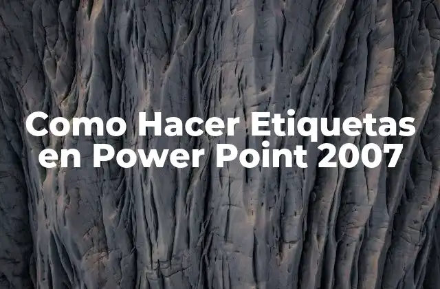 Como Hacer Etiquetas en Power Point 2007