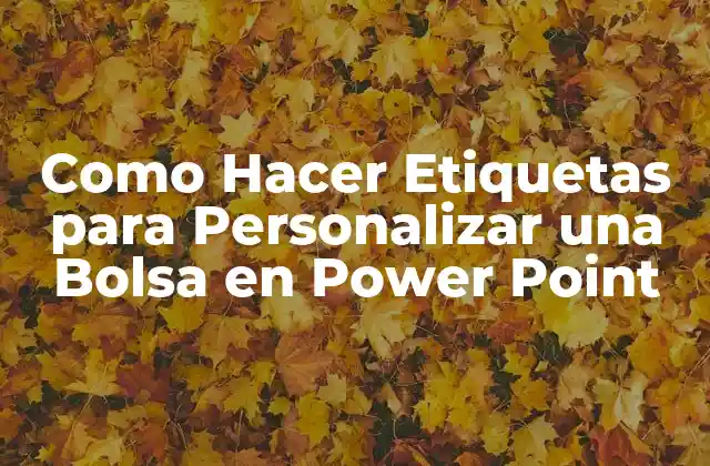 Como Hacer Etiquetas para Personalizar una Bolsa en Power Point