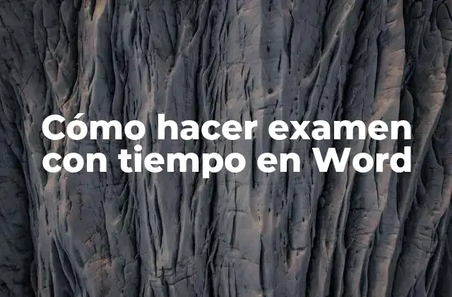 Cómo Hacer Examen con Tiempo en Word