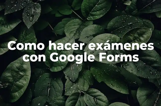 Como Hacer Exámenes con Google Forms