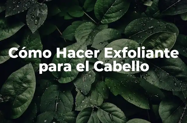 Cómo Hacer Exfoliante para el Cabello