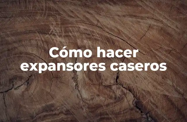 Cómo Hacer Expansores Caseros 2 Cómo hacer expansores caseros