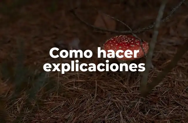 Como Hacer Explicaciones 2 Como hacer explicaciones