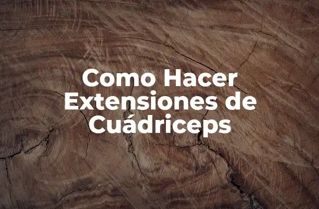 Como Hacer Extensiones de Cuádriceps 2 ¿Qué son las Extensiones de Cuádriceps y para Qué Sirven?