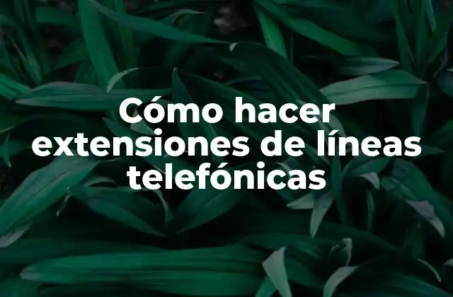 Cómo Hacer Extensiones de Líneas Telefónicas
