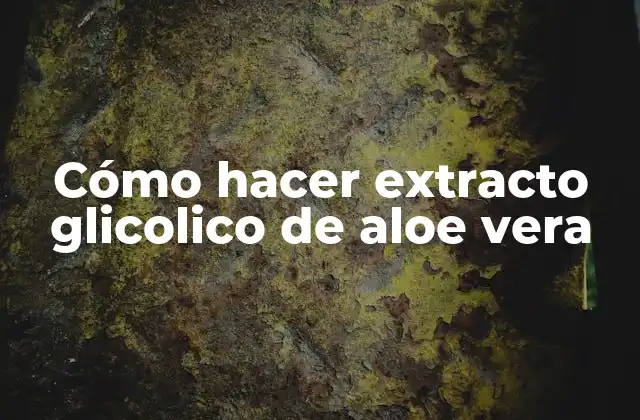 ¿Qué es el extracto glicolico de aloe vera?