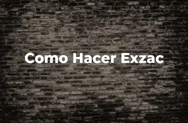 Como Hacer Exzac